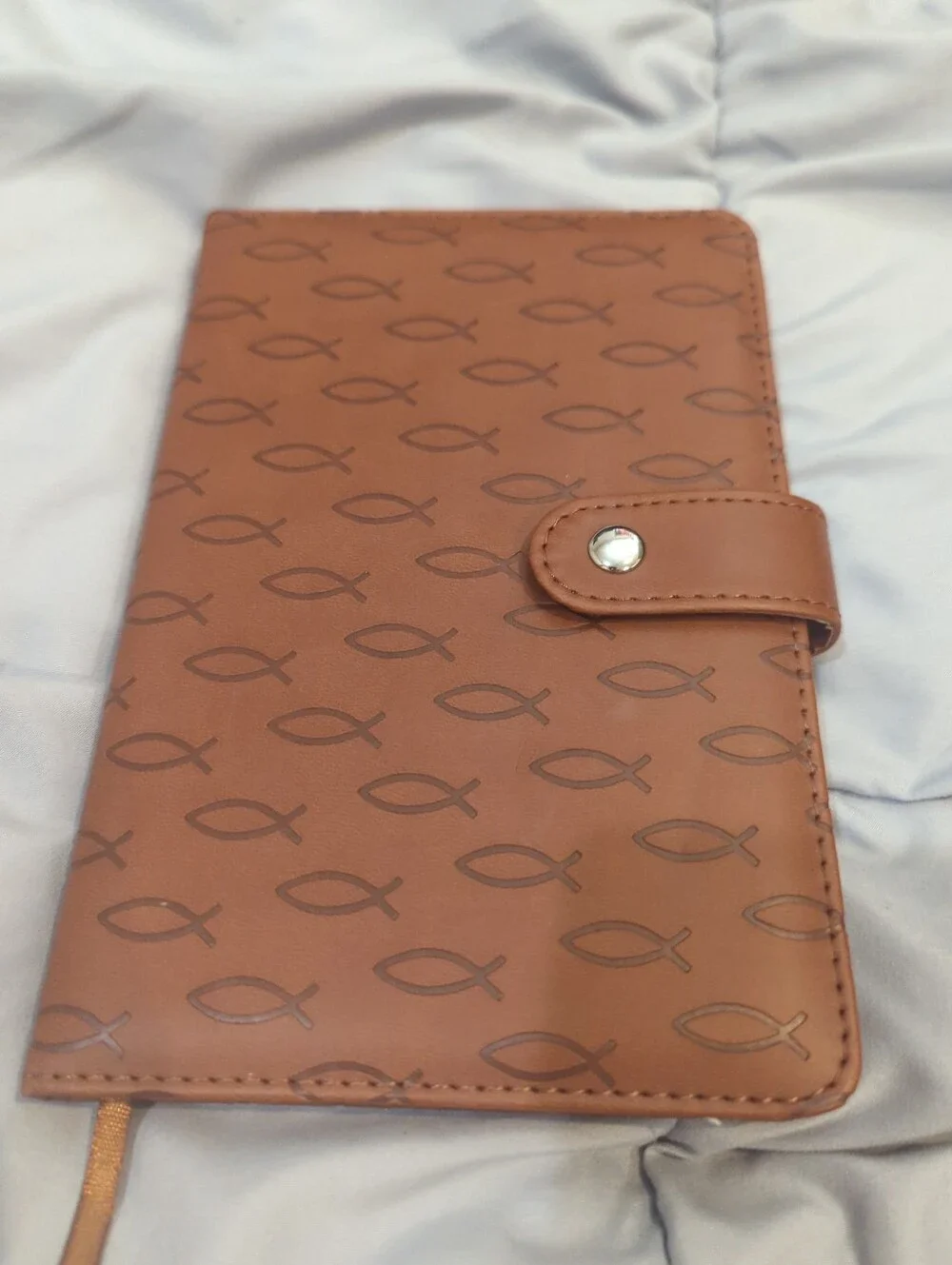 FineLife Christian Fish Journal Brown Leatherette 256 Lined Pages Magnetic Clasp